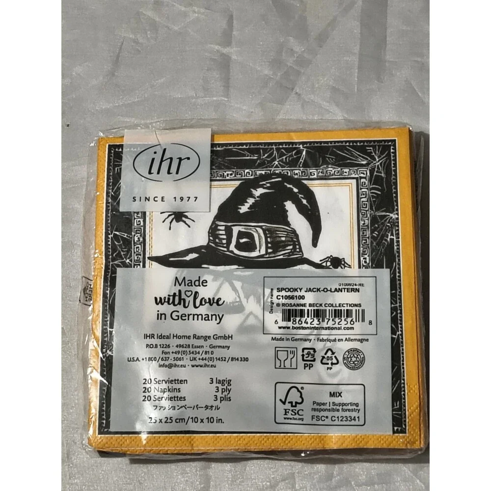 Ihr Made In Germany Spooky Jack O Lantern 20 Small Napkins Set Of Two